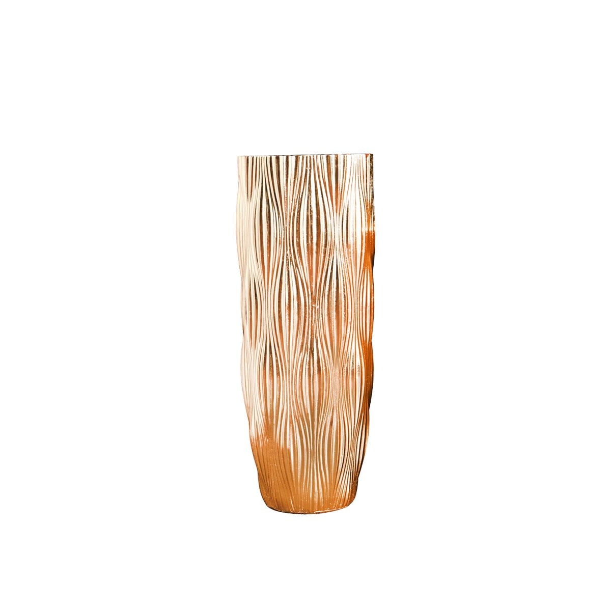 Goldene Vase in Polyresin 33,5 x 33,5 x 70 cm