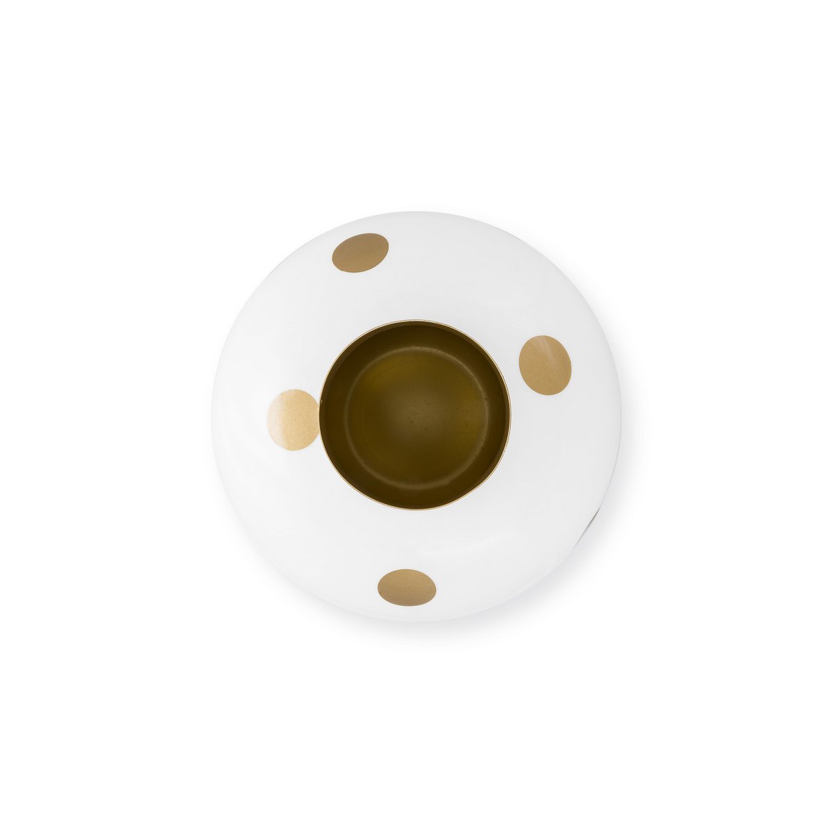Vase Metal Dots White-Gold 32cm
