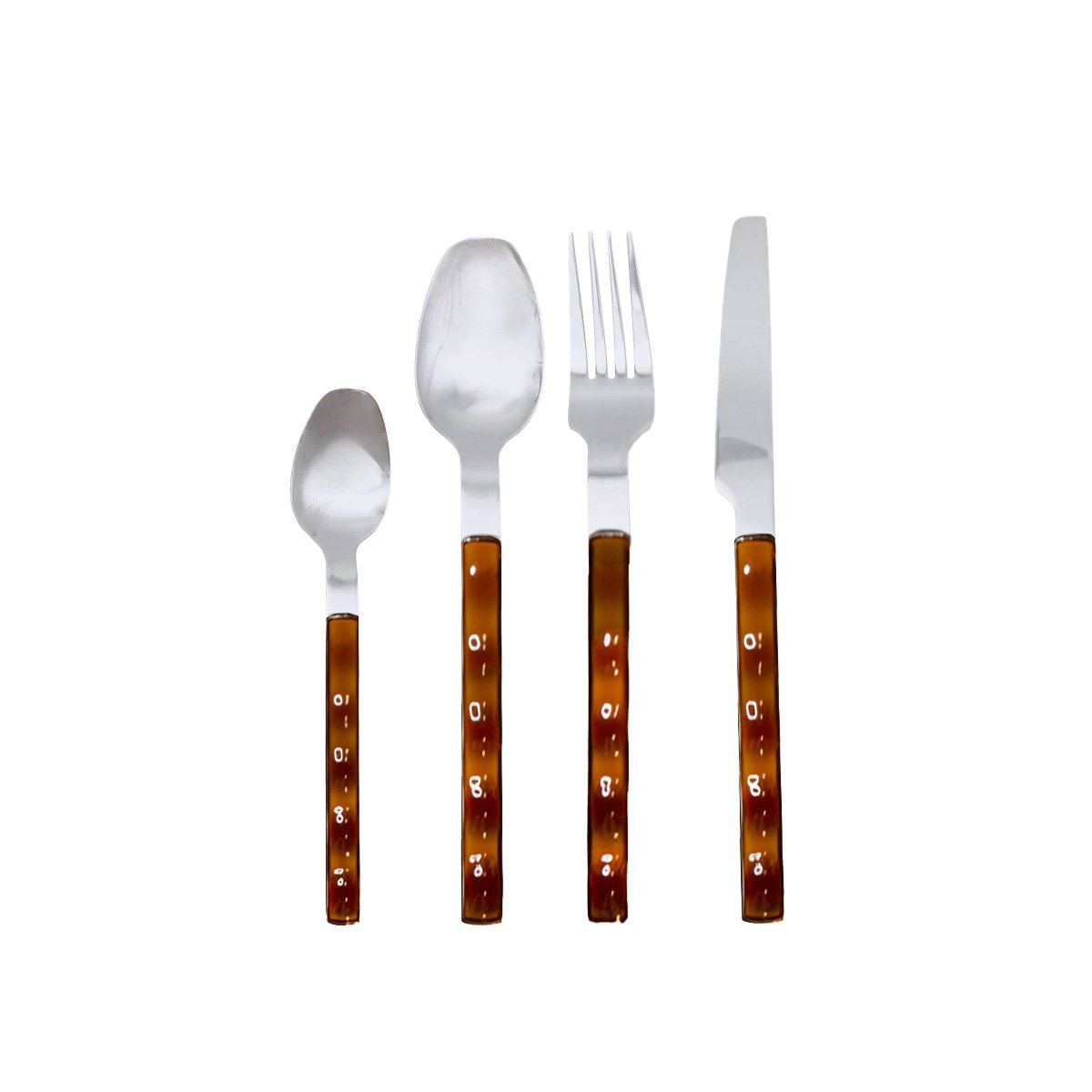 Haushalte 24 Stücke in Silber mit braunem Griff