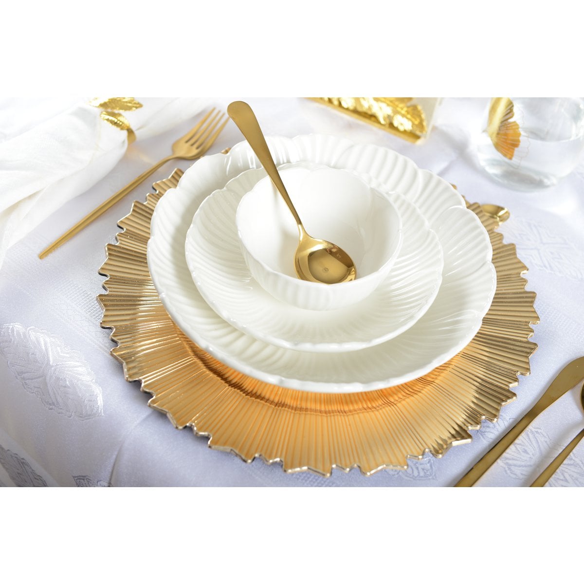 Golden Dessert Löffel - Los 6 6