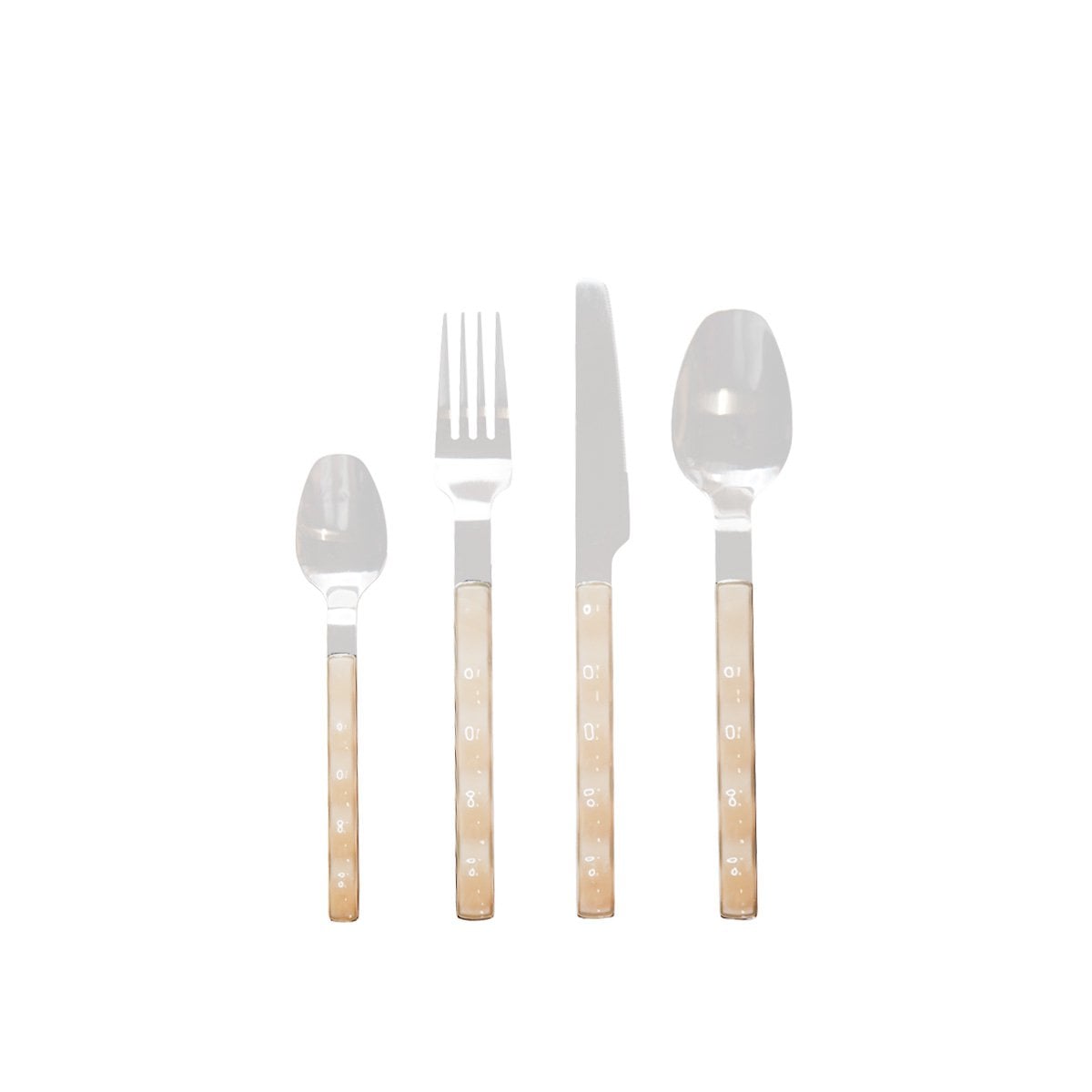 Hausfrau 24 Stücke in Silber mit beige Griff