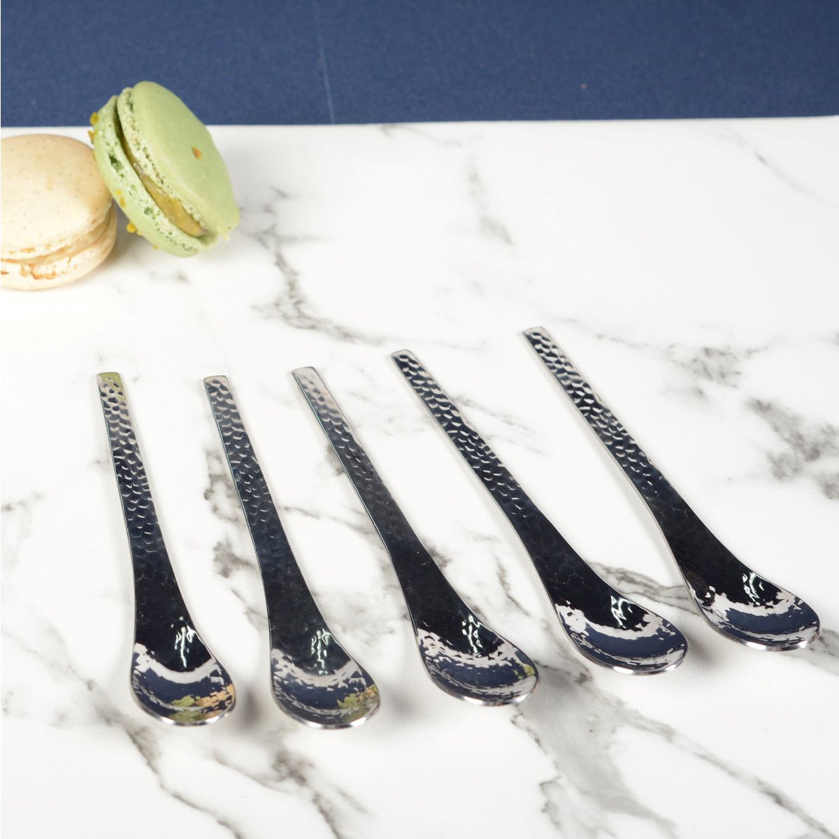 Silber gehämmerte Löffel - 6 -Set von 6