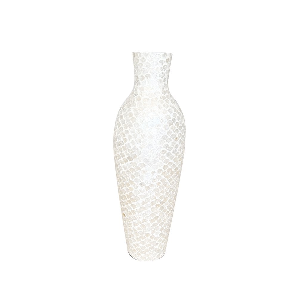 Perlweiße Vase H70cm