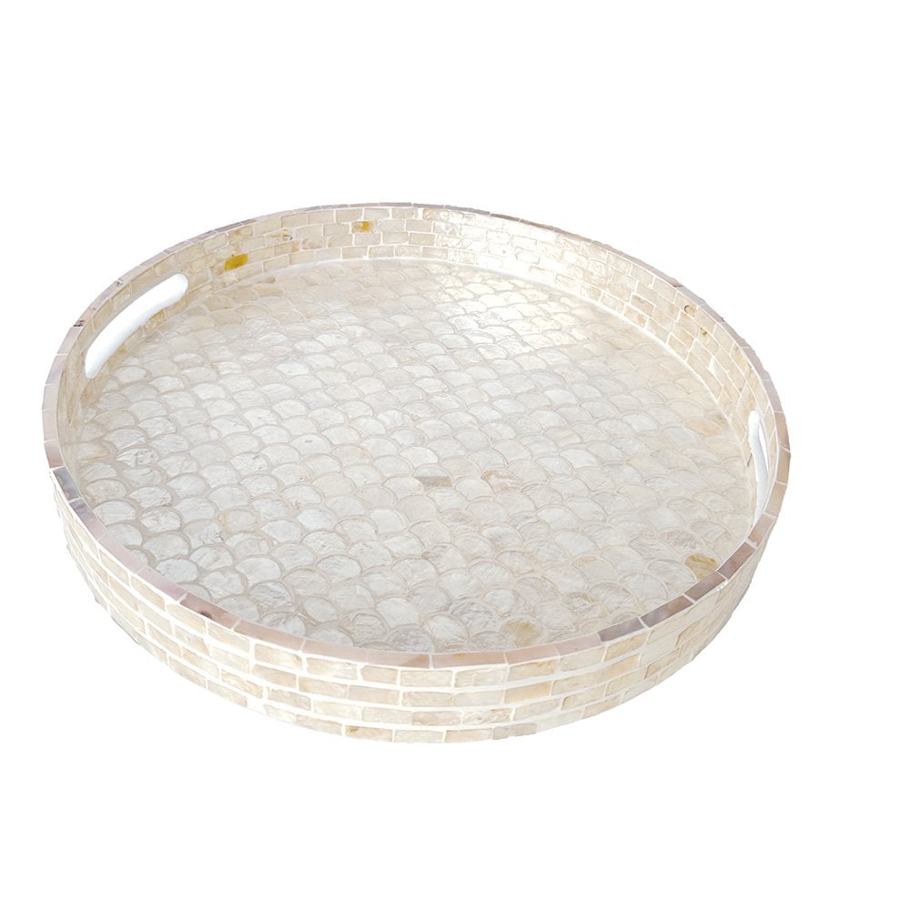 Perlweißes Tablett 40x40x5cm