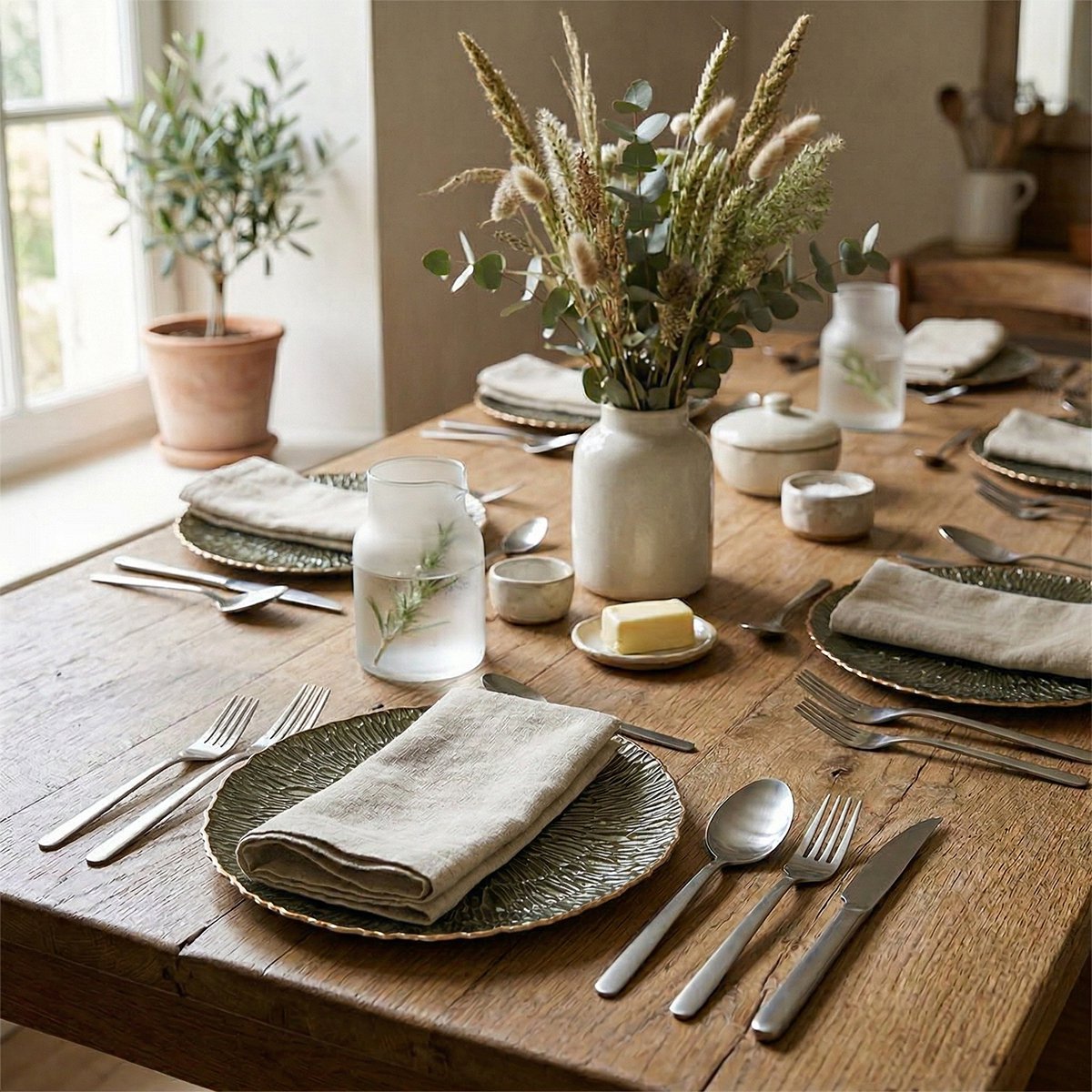 Hausfrau 24 Stück Matte Silber