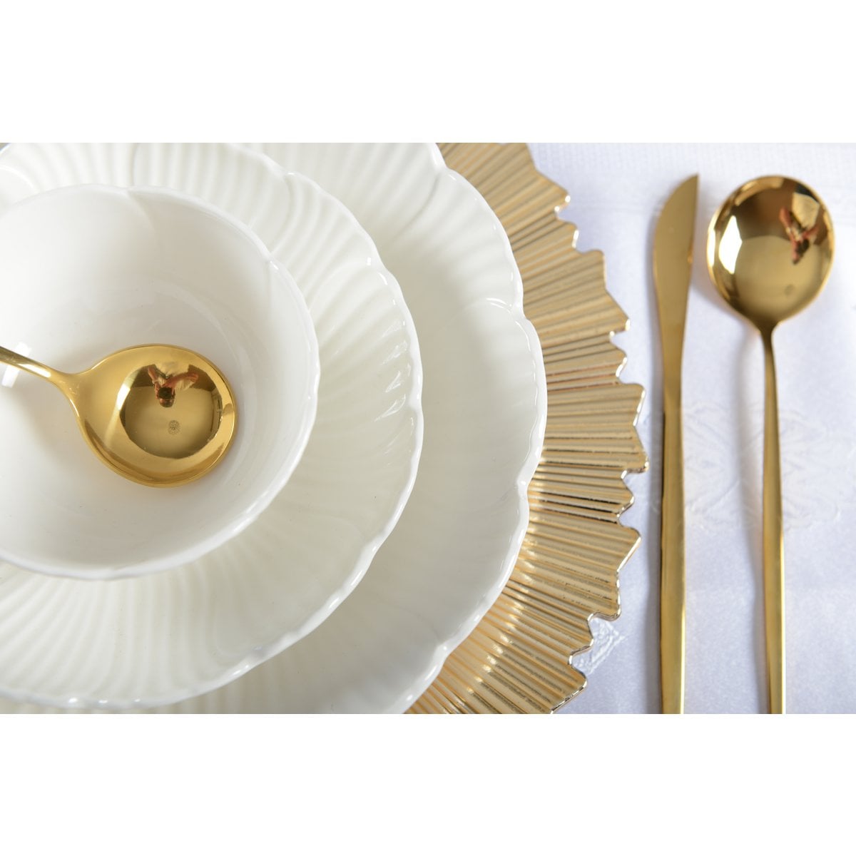 Golden Dessert Löffel - Los 6 6